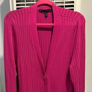White House Black Market Fuchsia Ribbed Cardigan